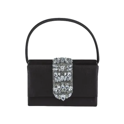 Viola Satin Purse-Black